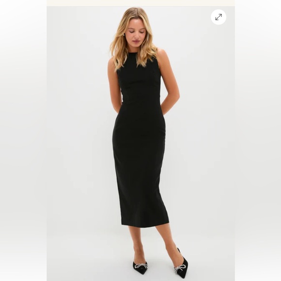 NWT HYACINTH HOUSE Black Open Back Bow Ambrose Midi Dress Small 5494 - Picture 3 of 13